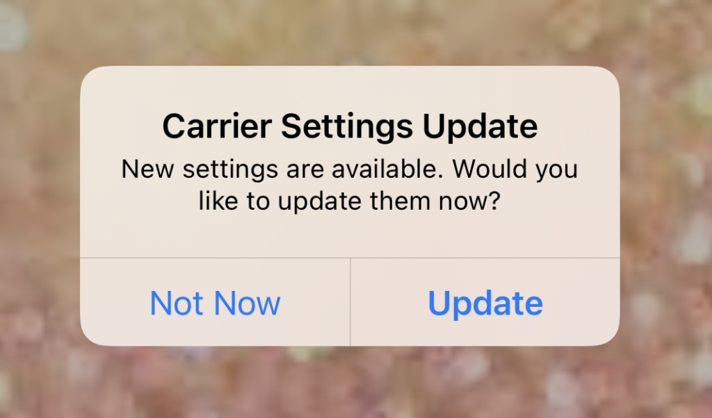 Carrier Settings Update